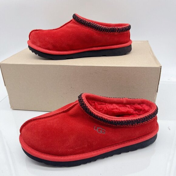 NEW UGG TAZZ Platform Slippers Clog Red Suede Womens Size EU 36/ US 5; Y US 4 - Picture 2 of 11